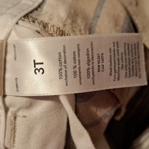 Oshkosh boys size 3T striped overalls, blue, tan, cream stripes NWT - Picture 6 of 8